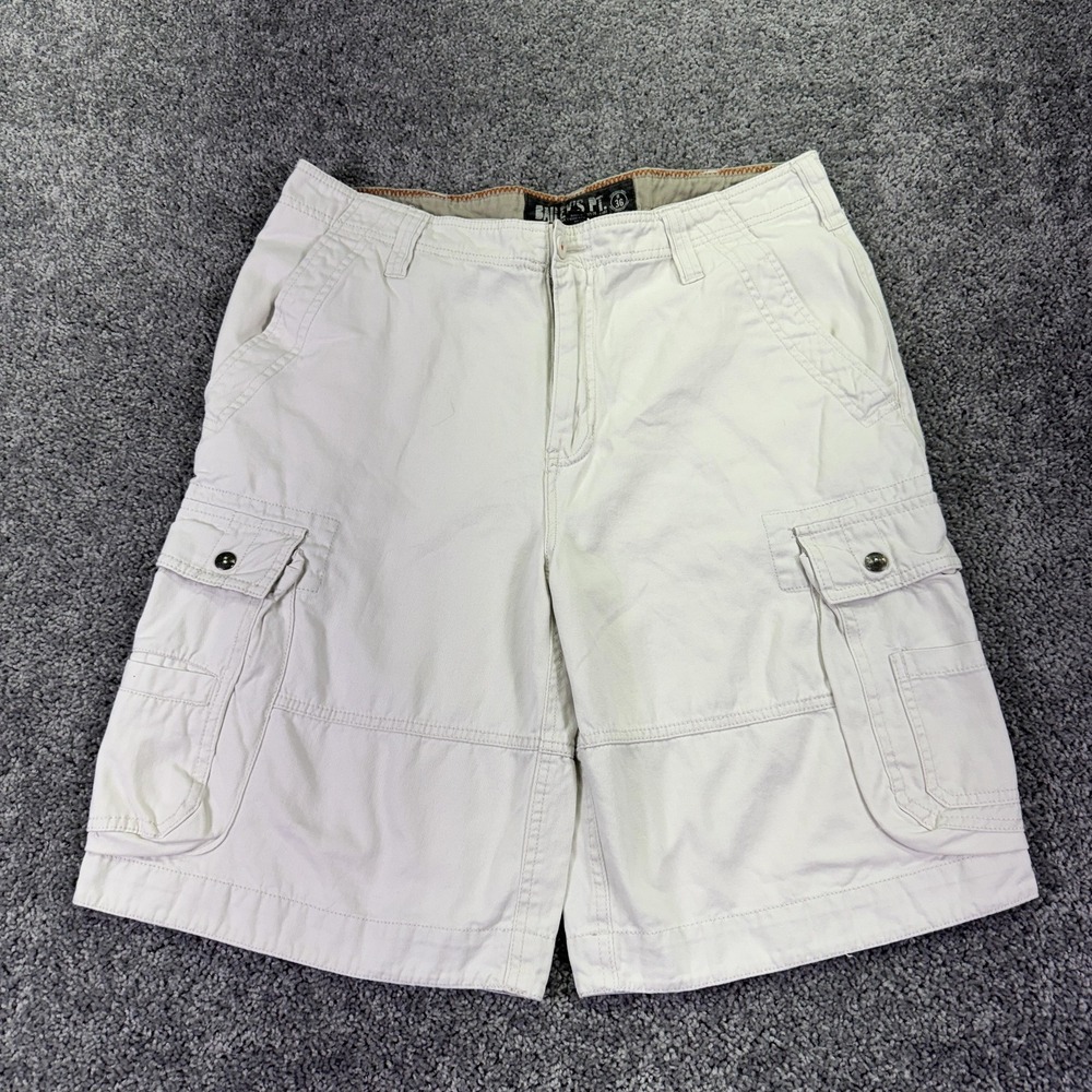 Bailey's PT Shorts Mens 36 White Cargo Canvas Pockets Outdoor Casual Workwear